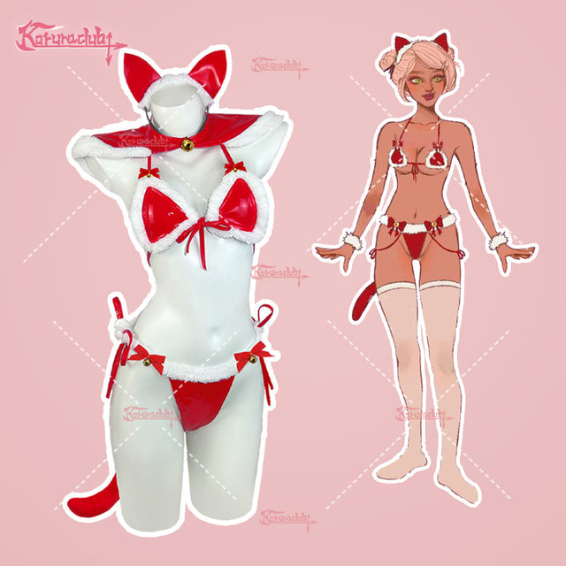 Cosplay Xmas Kitty Kawaii Lingerie KO34 (5-Piece Set)
