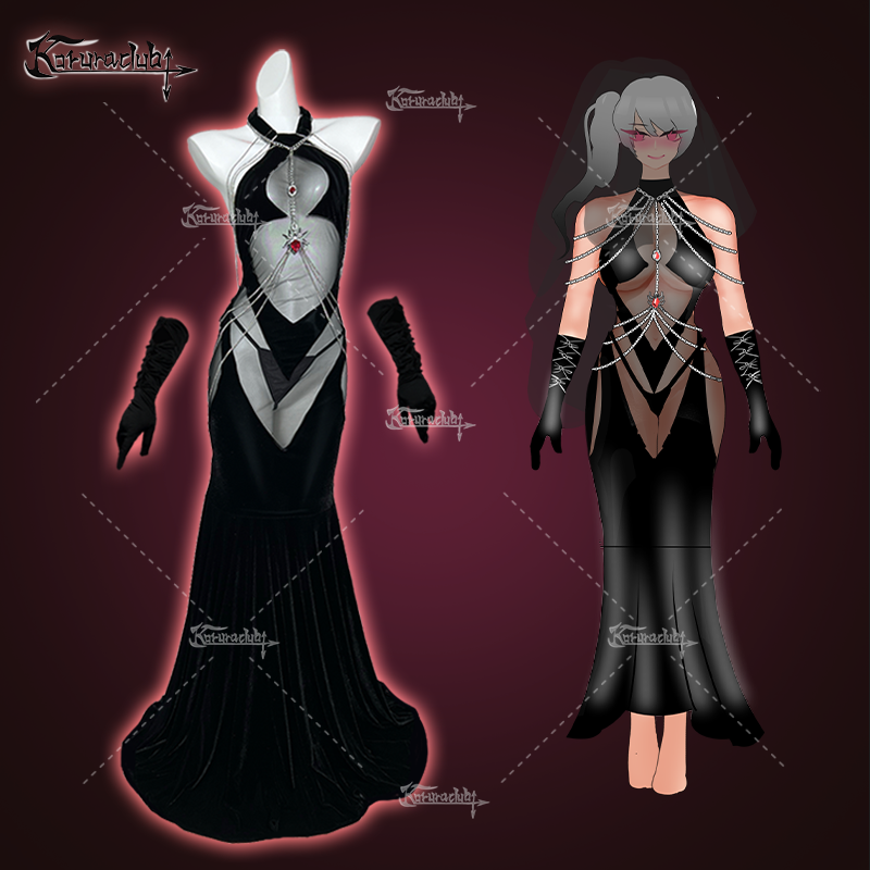 Halloween Spider-hearted witch Dress KO06(4-Piece Set)