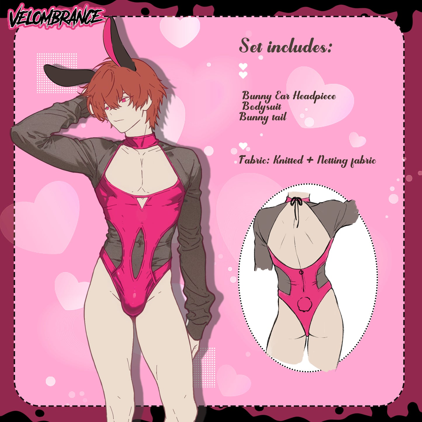 Pre-Order Cherry Bunny Bodysuit AS73 (3-Piece Set)