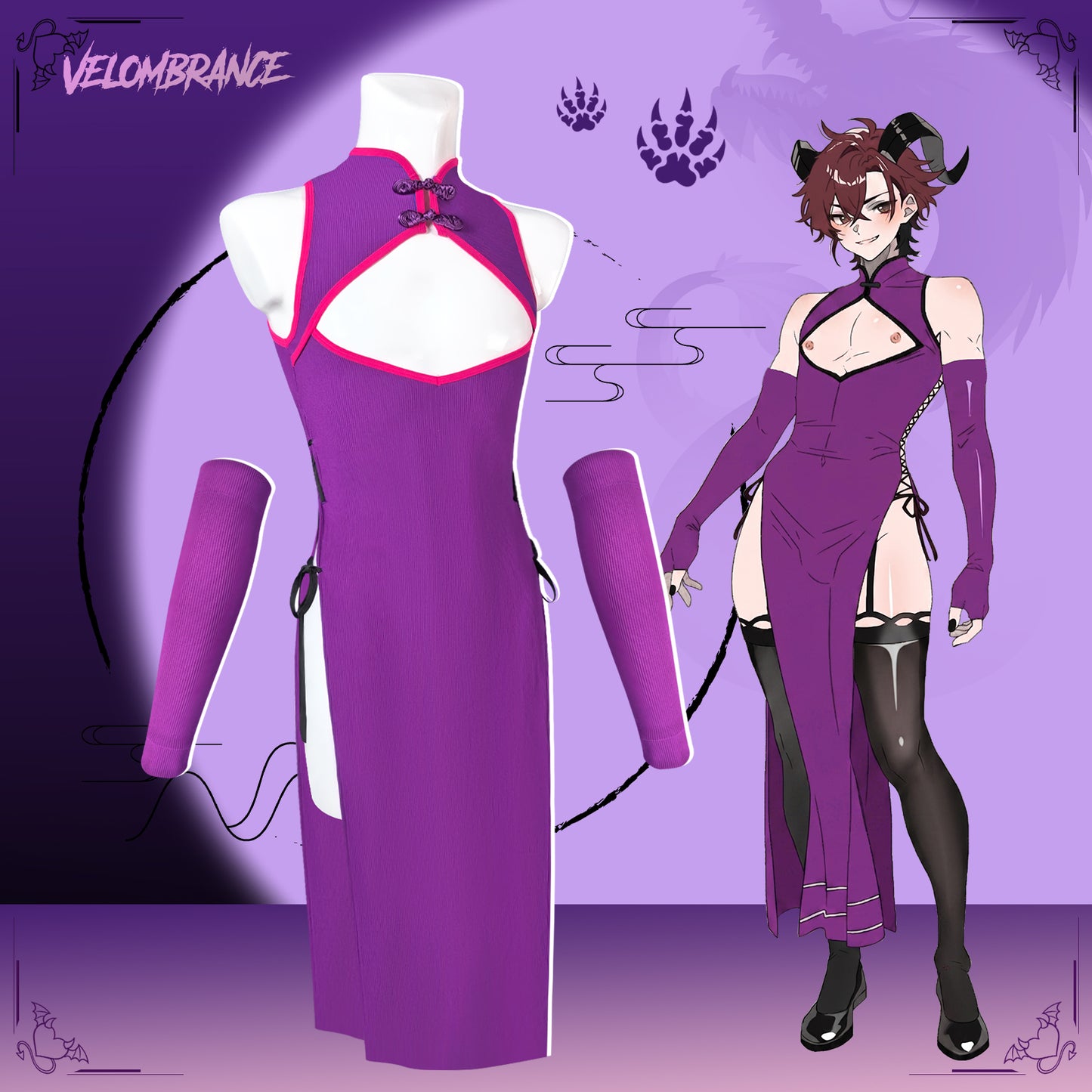 Dragon Demon Cheongsam (4-Piece Set) AS57