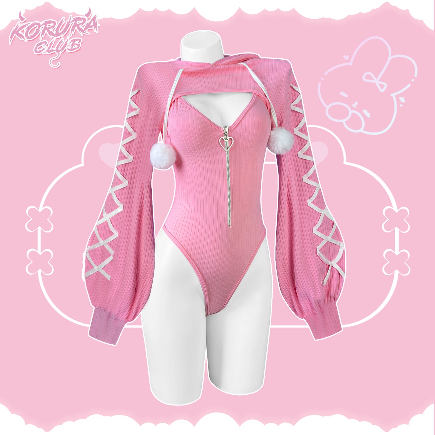 Pre-sale Cosplay Heart-Lock Floppy Bunny Jumpsuit KO102