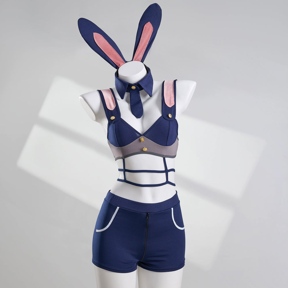Cute Rabbit Police Officer Cosplay Costume Underwear Set PA20001