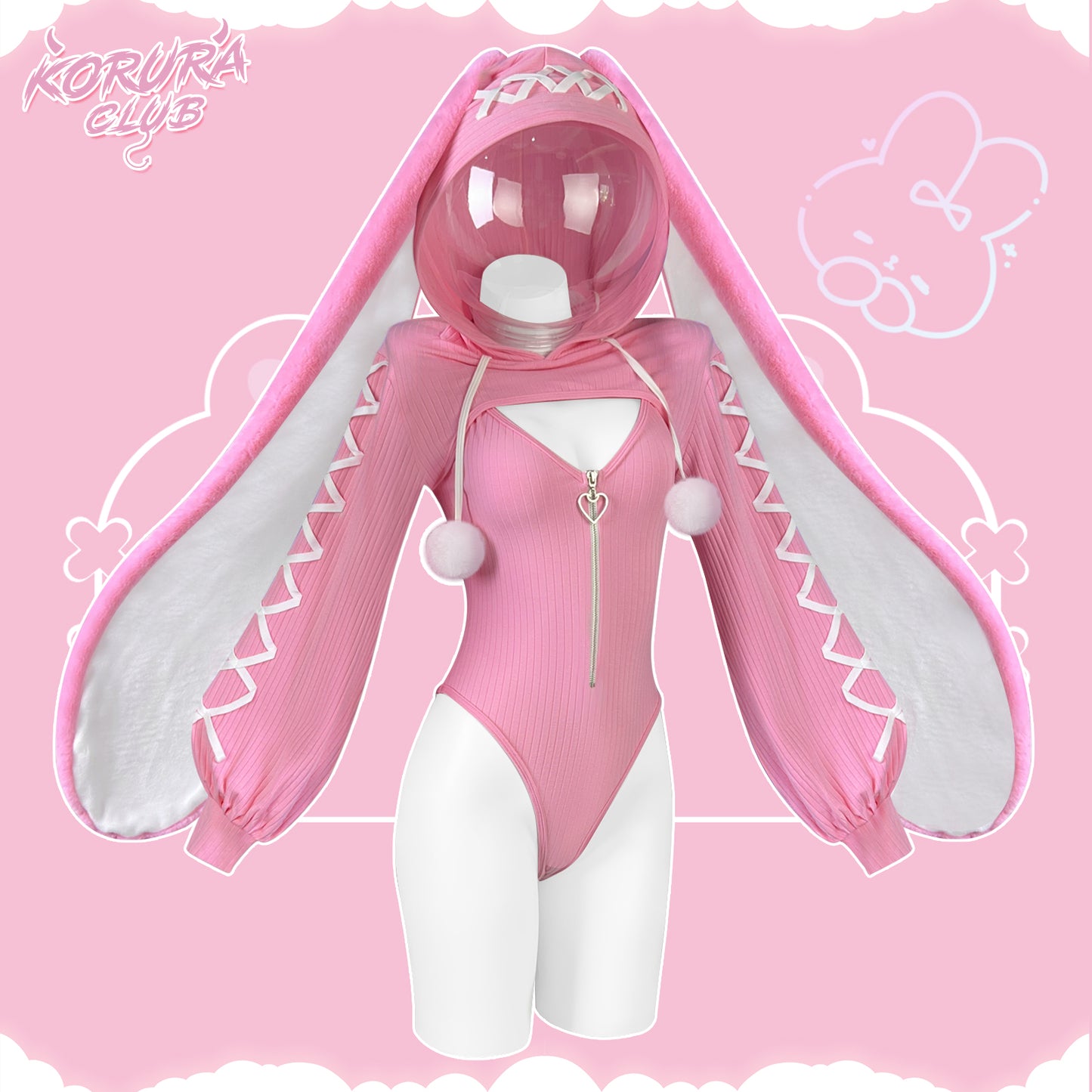 Pre-sale Cosplay Heart-Lock Floppy Bunny Jumpsuit KO102