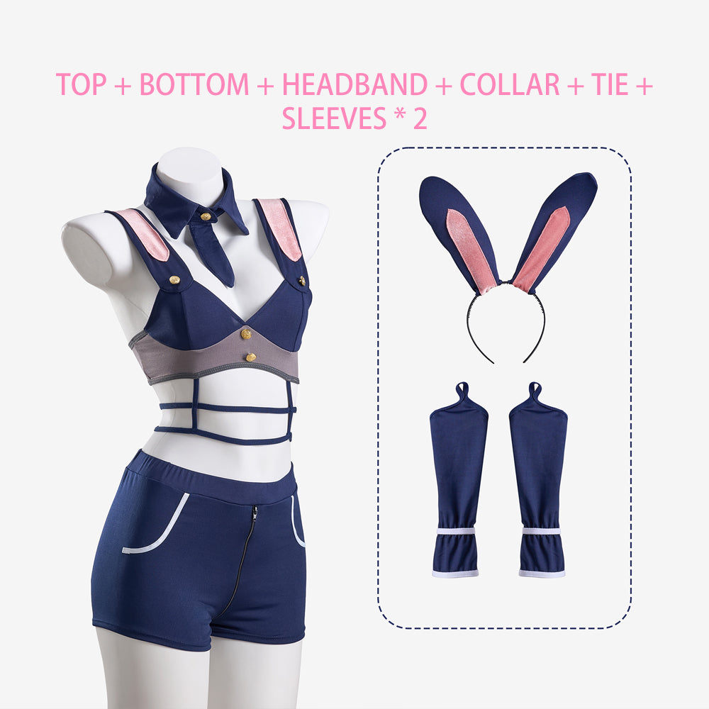 Cute Rabbit Police Officer Cosplay Costume Underwear Set PA20001
