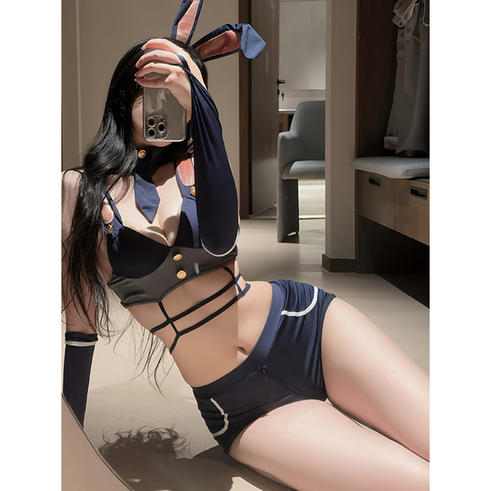 Cute Rabbit Police Officer Cosplay Costume Underwear Set PA20001