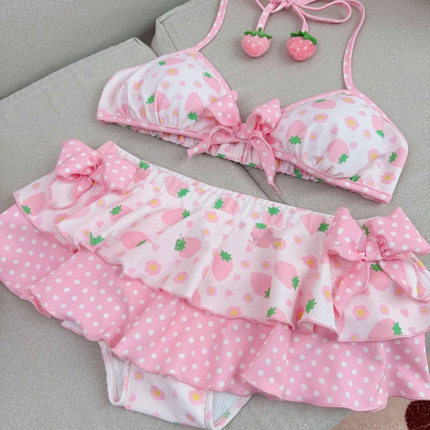 Cute strawberry print swimsuit PA20074