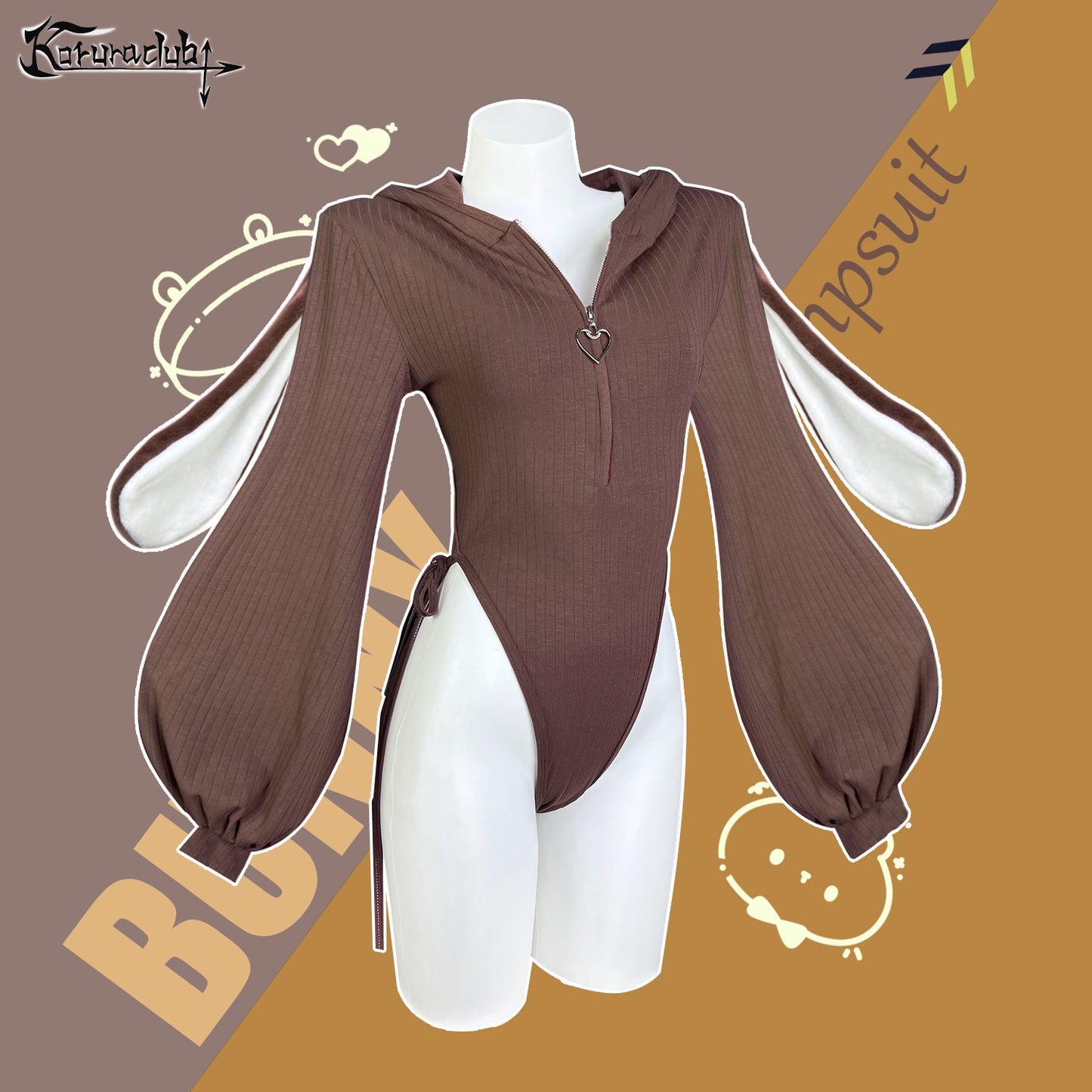 Bunny Ear Hoodie Bodysuit KO64