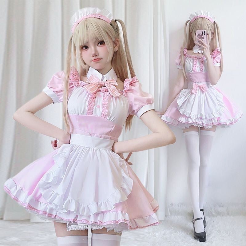 Pink and white kawaii cat maid dress PA20004