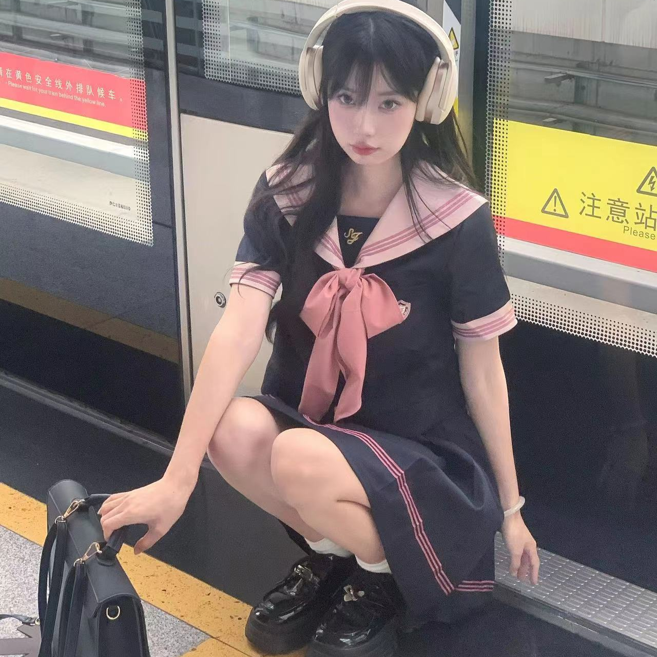 JK uniform suspender skirt shirt PA20096
