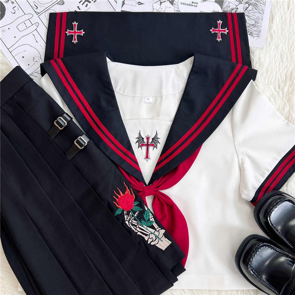 Long embroidered sailor suit PA20106