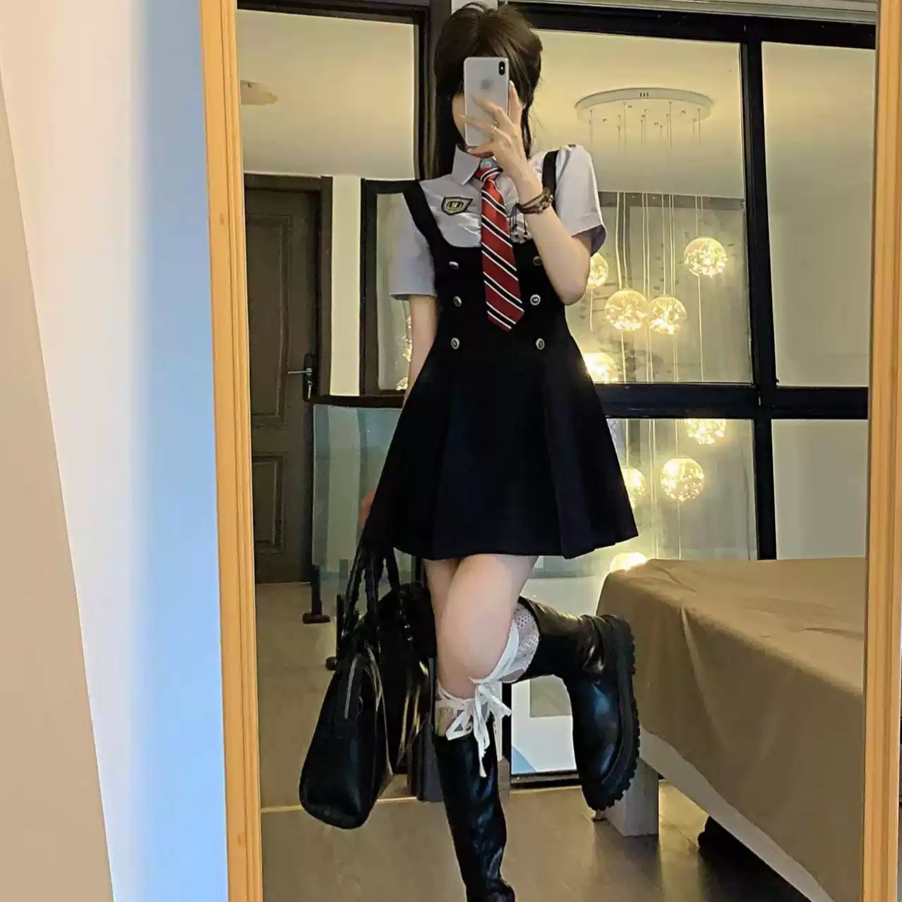JK uniform suspender skirt shirt PA20095