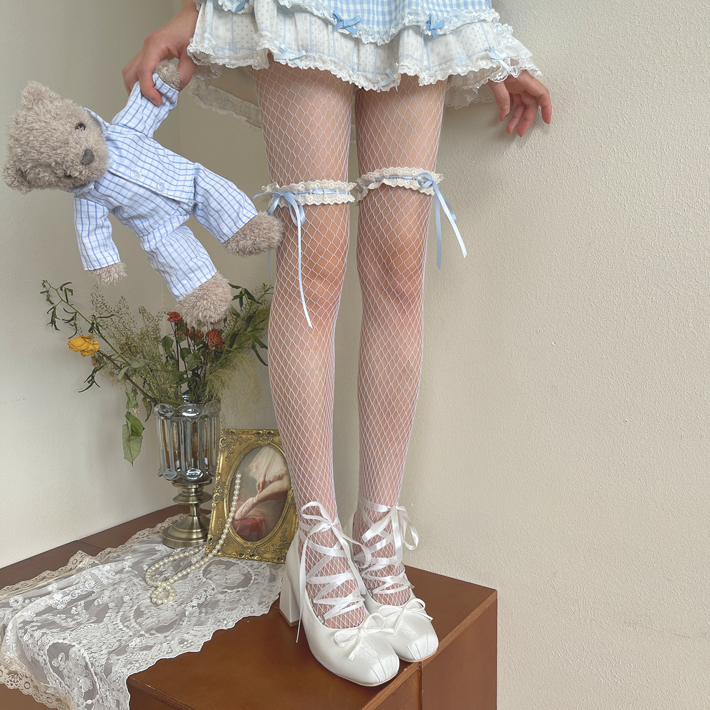 Lace hollow silk pantyhose PA20091