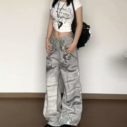 y2k subculture punk retro chain jeans PA20251