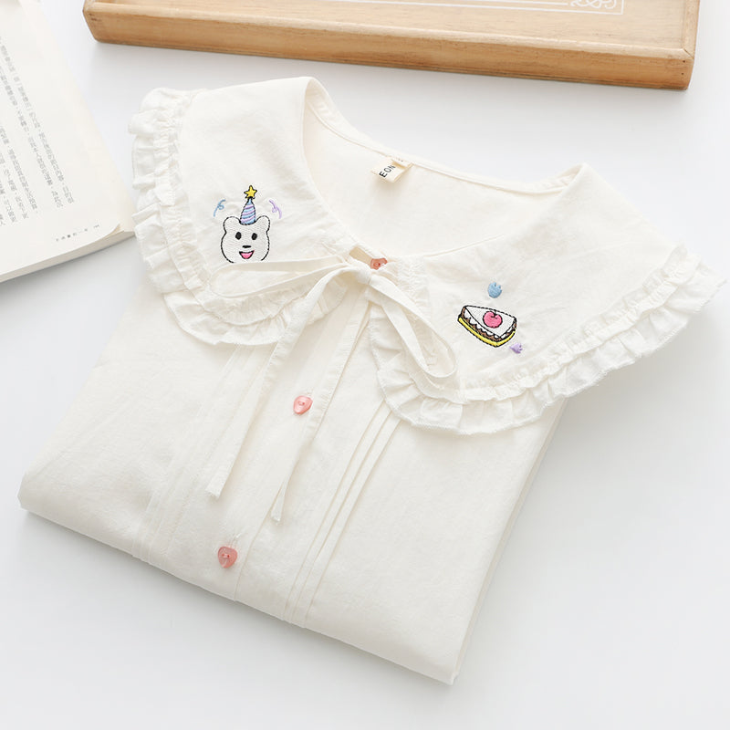 cute cartoon embroidery shirt PL52482