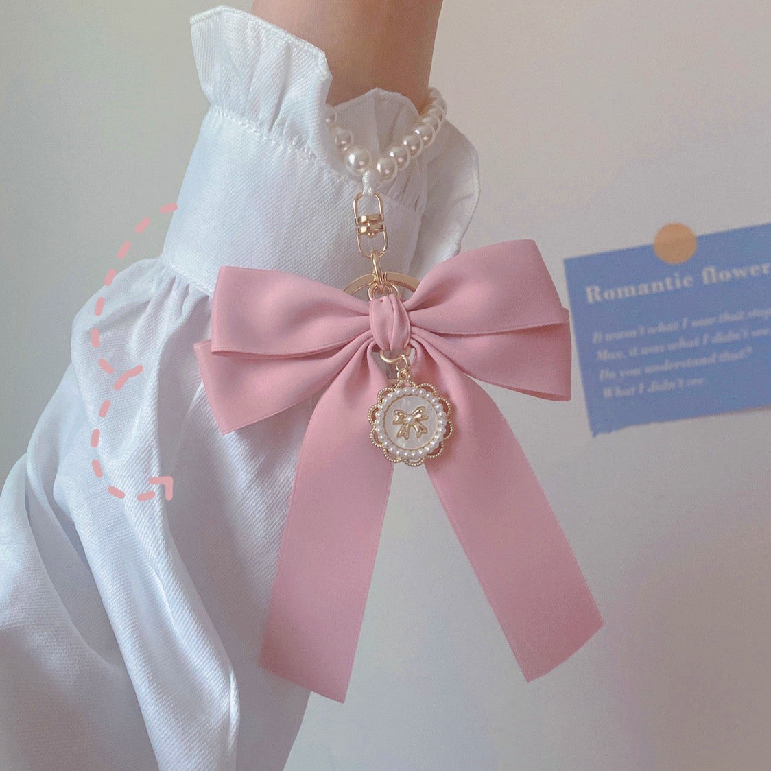 Pink Bow Keychain Bag Pendant PL52786