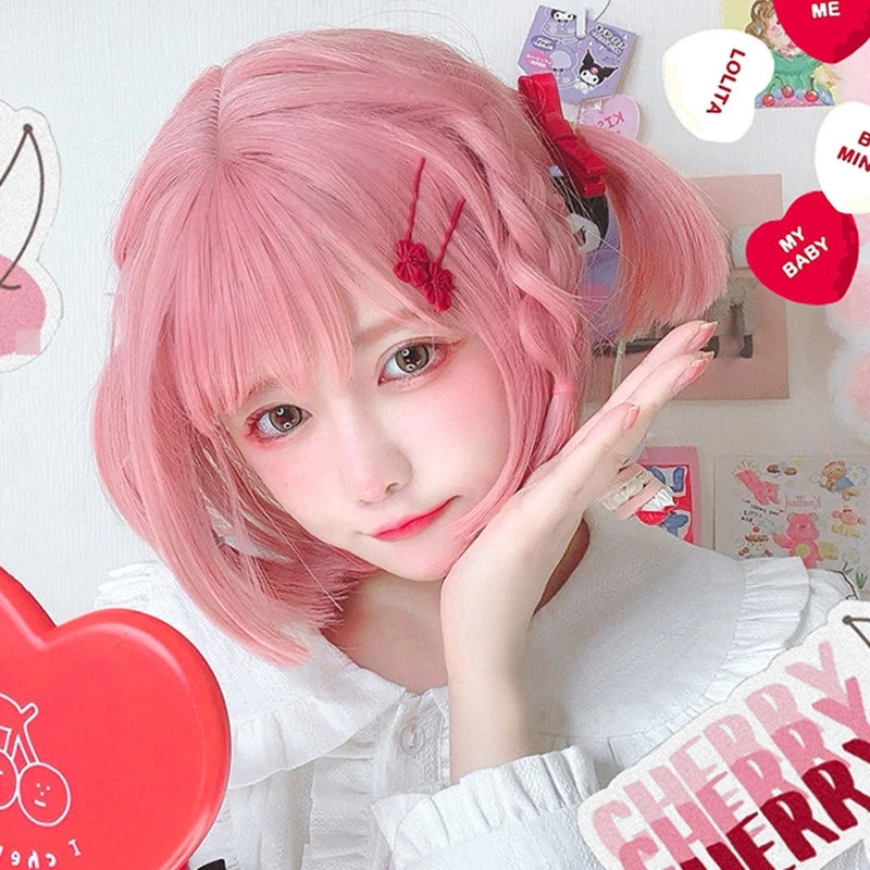 Pink short wig PL51208