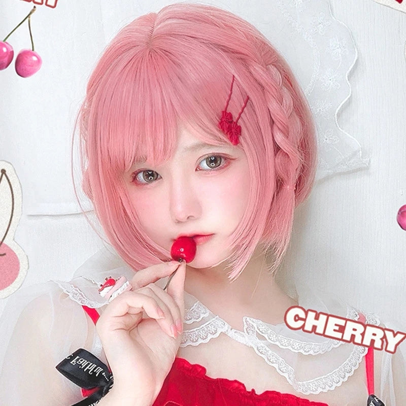 Pink short wig PL51208
