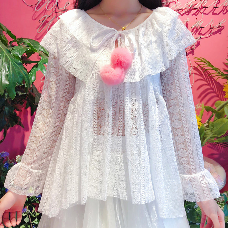 white chiffon bottoming shirt PL52492