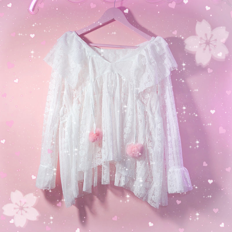 white chiffon bottoming shirt PL52492