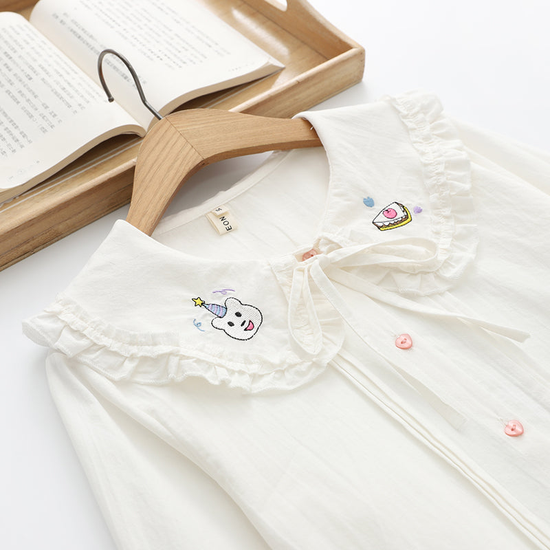cute cartoon embroidery shirt PL52482