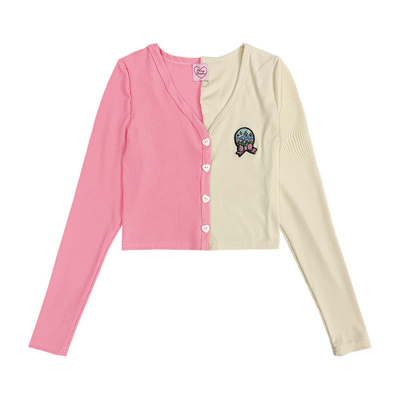 Pink and Apricot Knit Cardigan PL52267