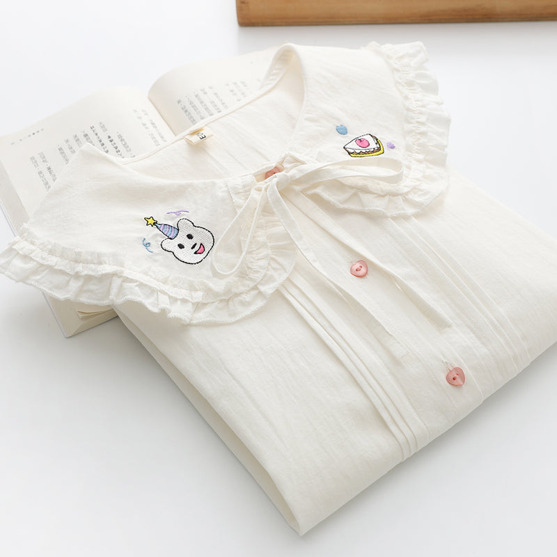 cute cartoon embroidery shirt PL52482