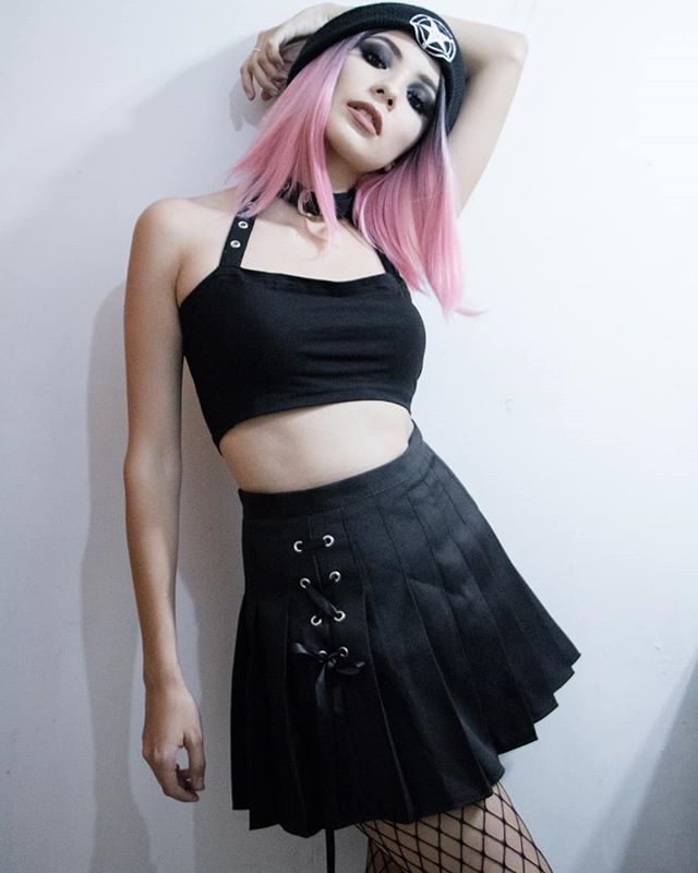 Cross strap high waist skirt PL20073