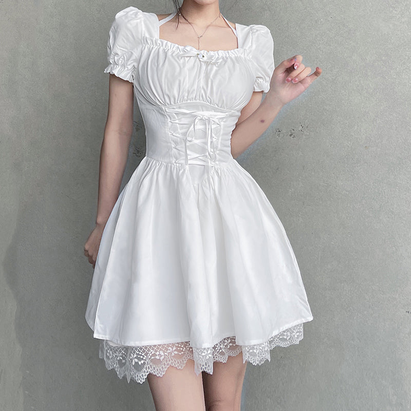 Cute white dress PL30089 – pastelloves