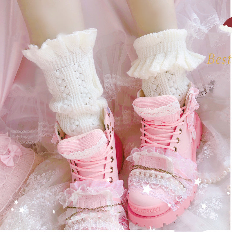 White Knit Socks Cover PL52554