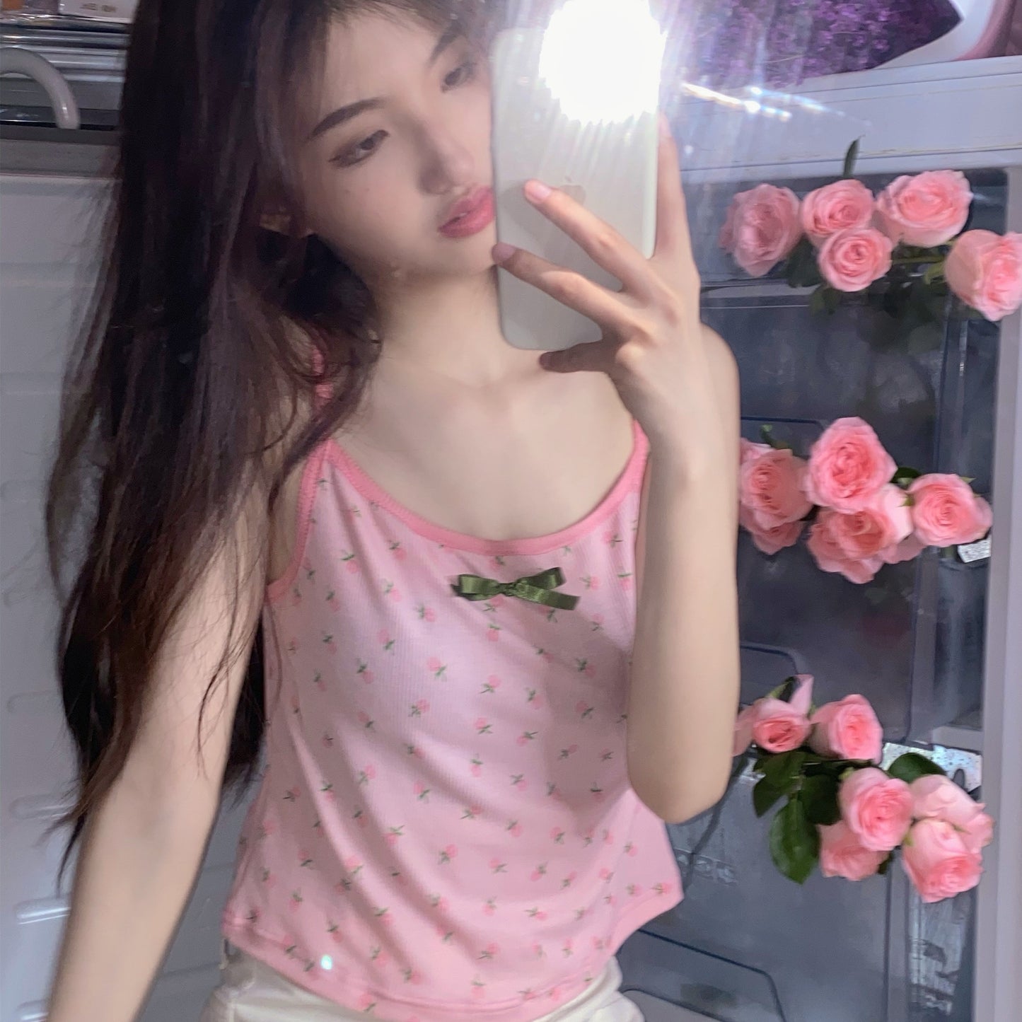 Cute bow sling top PL51676