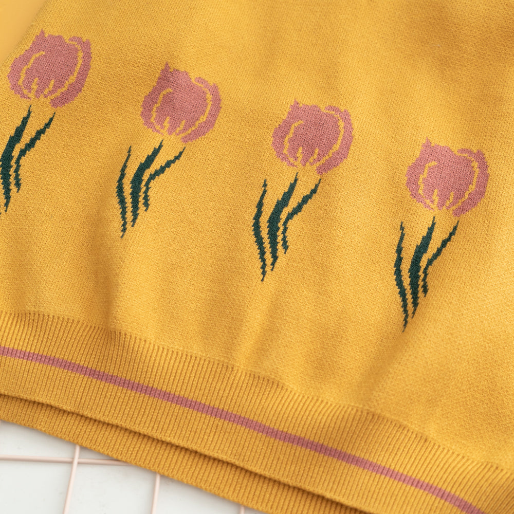 Yellow Knit Vest PL52503