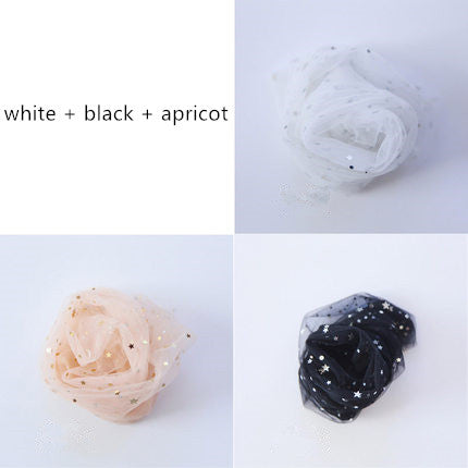 Star lace tulle socks(3 pairs)  PL20092