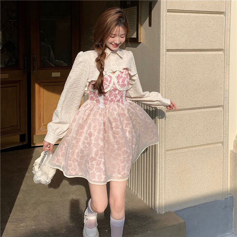 Pink Dress + Apricot Shirt PL52348