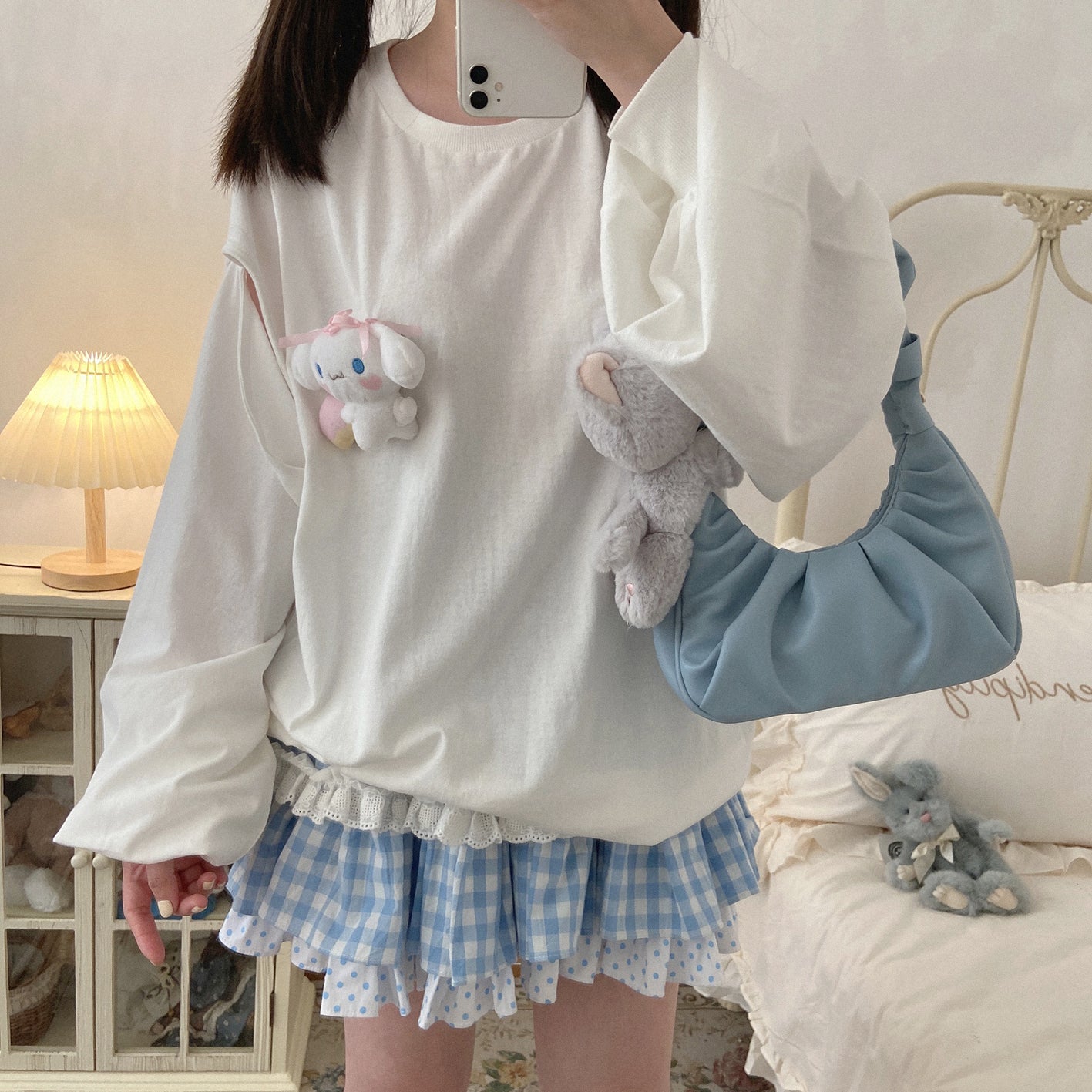 blue plaid skirt PL52226