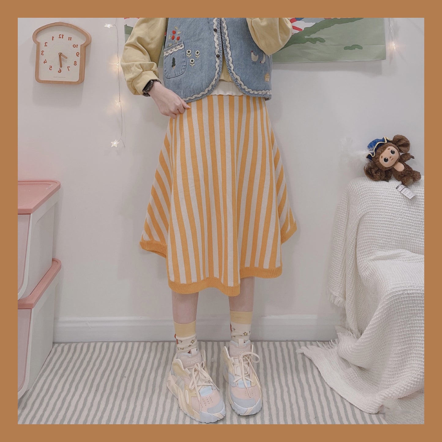 Yellow Striped Skirt PL52507