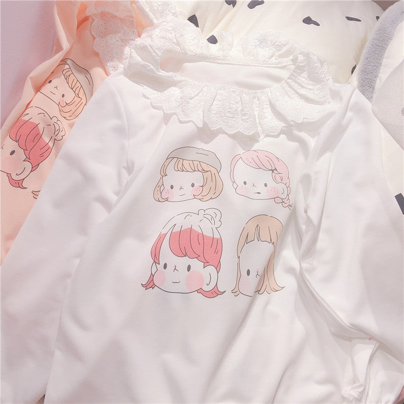 Cute little man's head print T-shirt PL20214
