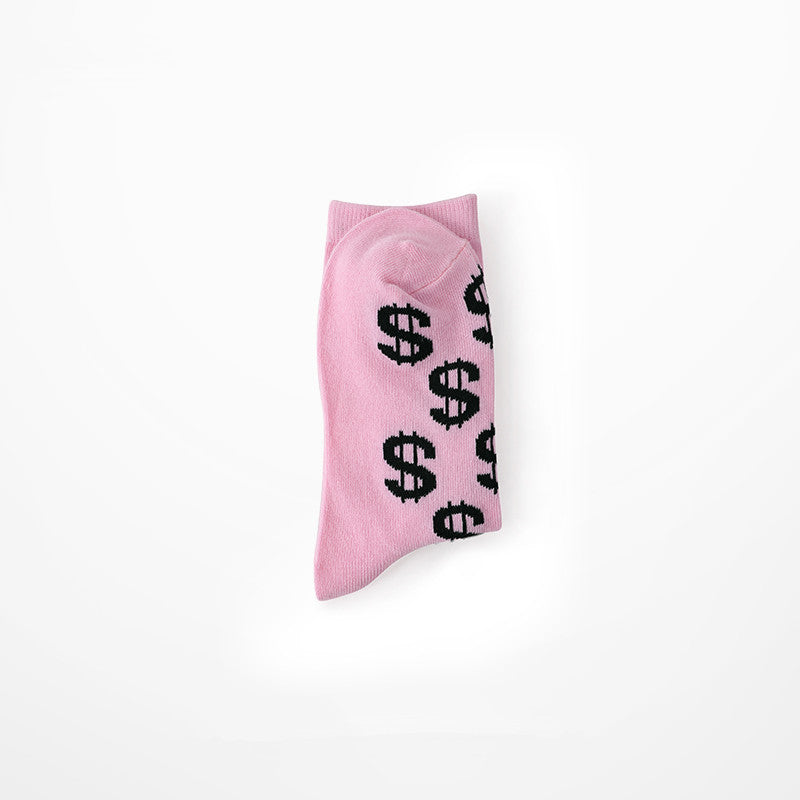 Hip hop (dollar) print socks(one pair) PL20890