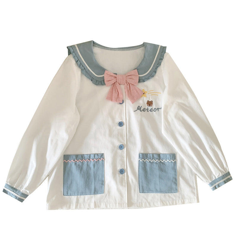 Lovely bow loose coat PL51380