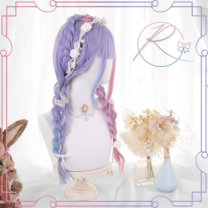 “Purple& Blue Love”Long Curly Wig PL51804