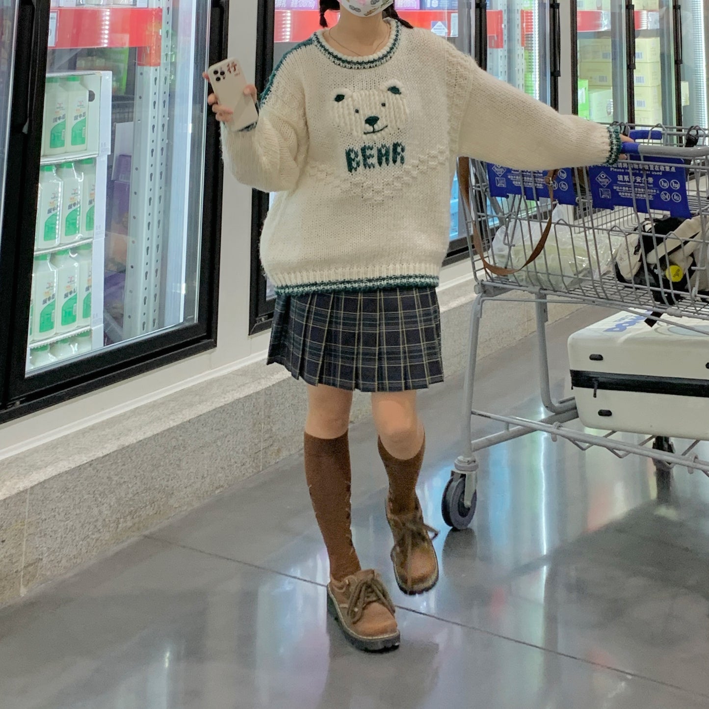 White Bear Print Sweater PL52781