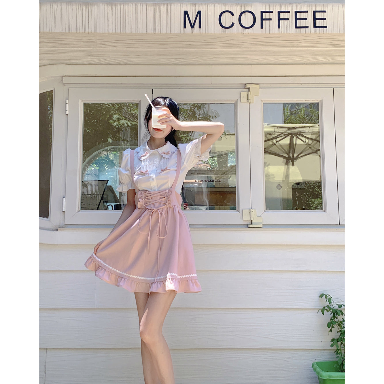 Pastel pink girl suit PL51854