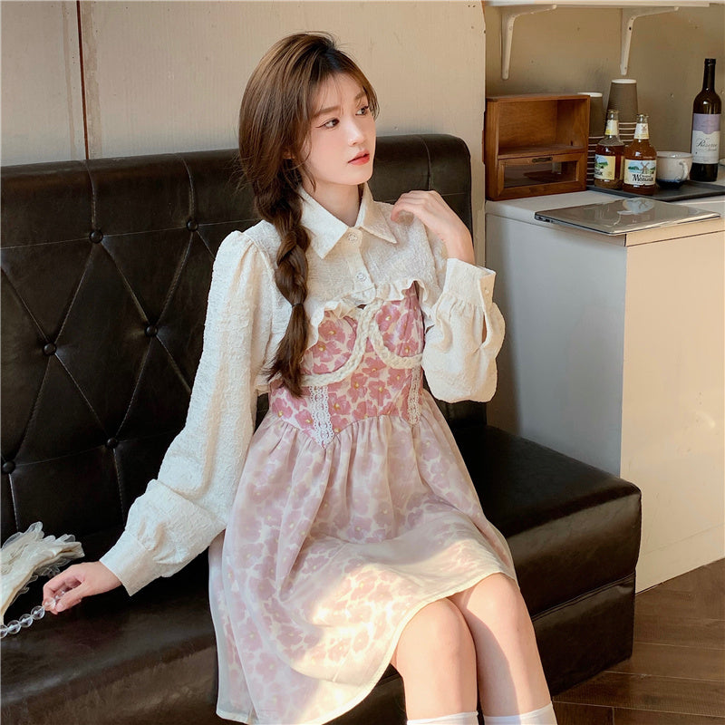 Pink Dress + Apricot Shirt PL52348