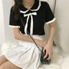 Doll collar tie t-shirt PL20429