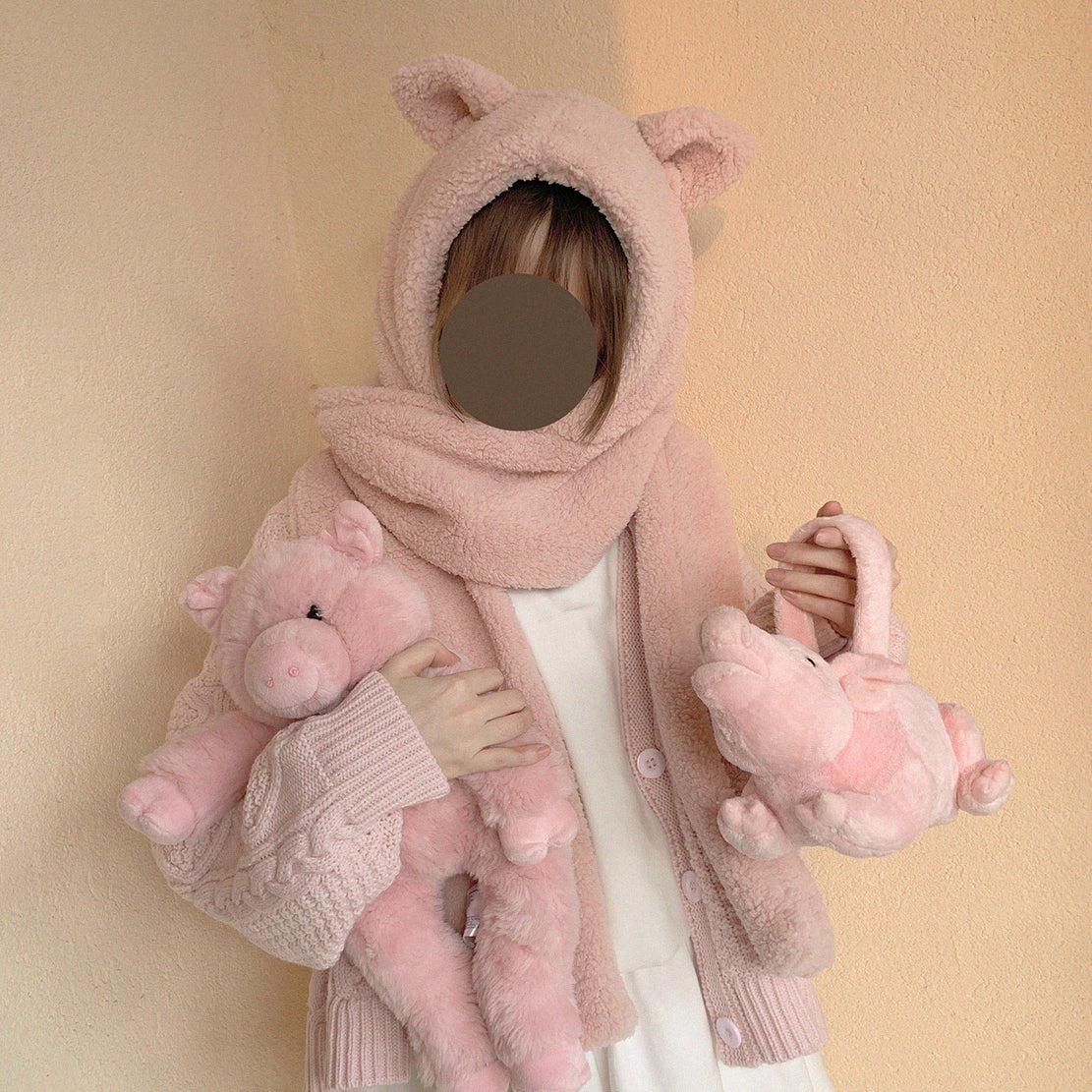 Pink Pig Ear Scarf PL50874
