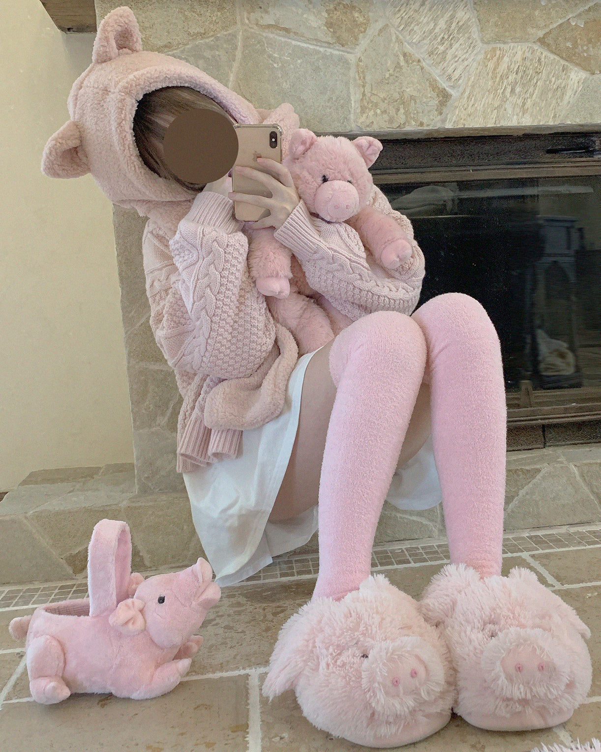 Pink Pig Ear Scarf PL50874