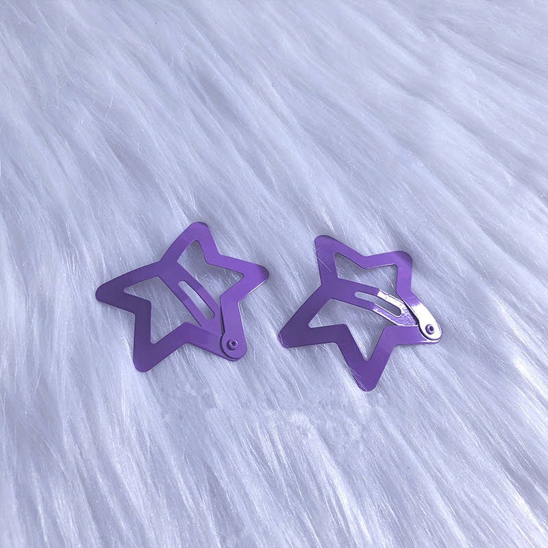 Purple Star Hair Clip PL50243(Four hairpins)
