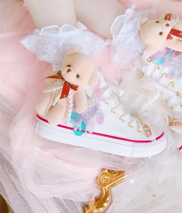 white lace socks PL52555