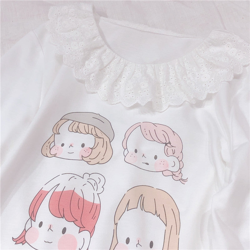 Cute little man's head print T-shirt PL20214