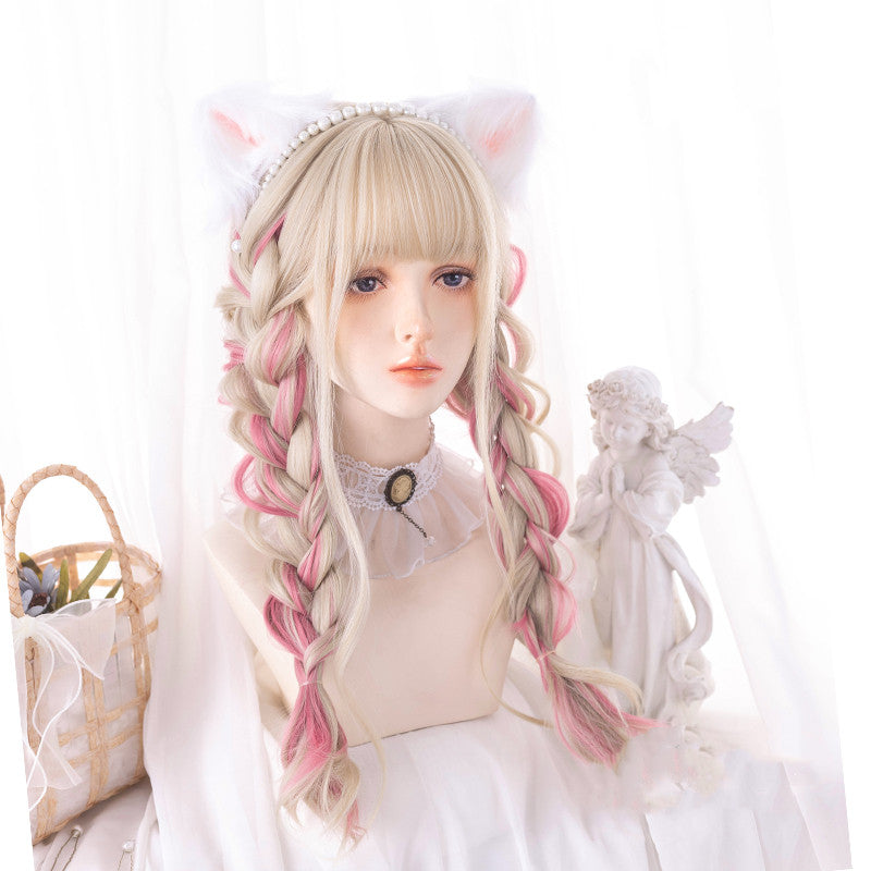 Gold powder gradient long wig wig PL52256