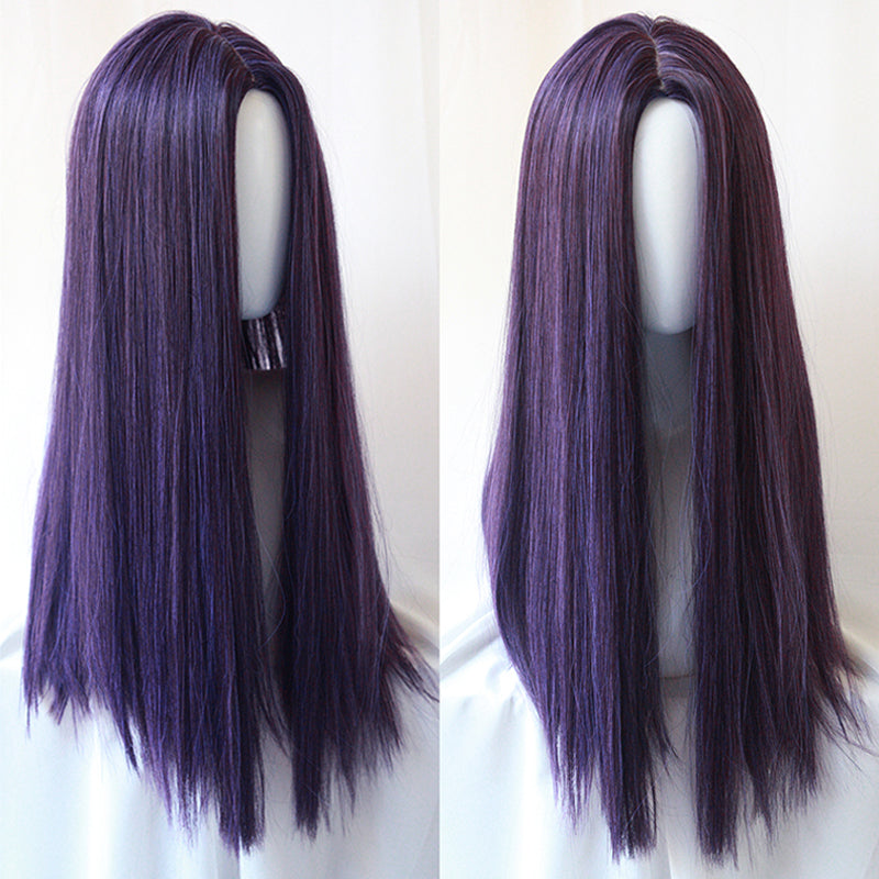 Purple long straight wig PL50250
